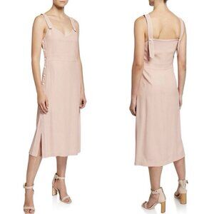 Rag & Bone Tia Twill Jacquard Tank Dress in Dusty Rose Side Buttons